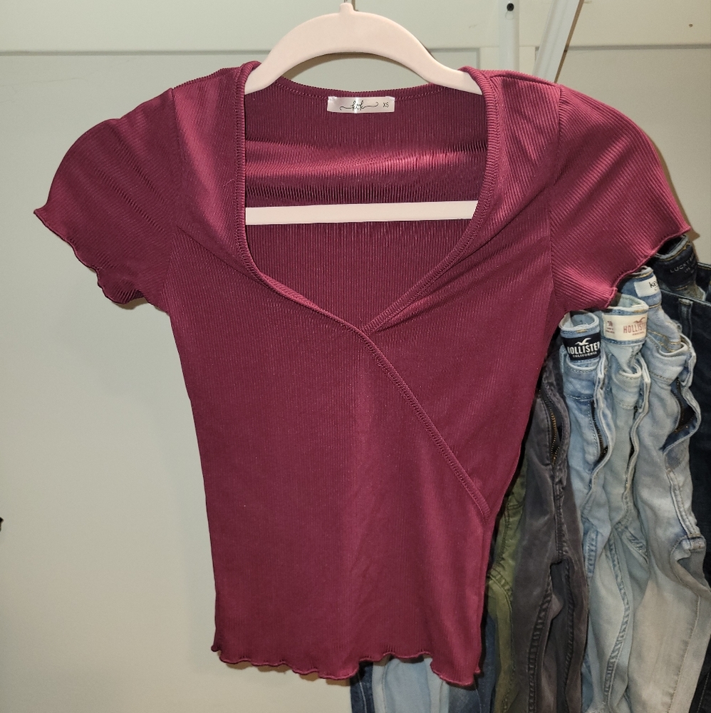 Maroon Fitted Blouse